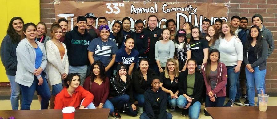 Approximately 48 students from Sierra Linda High School helped volunteer at the 33rd Annual Community Thanksgiving Dinner.