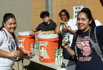 Athletes showing off their Gatorade samples